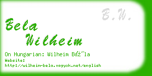 bela wilheim business card